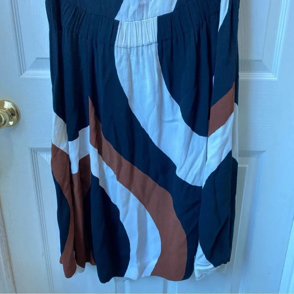 KATE SPADE Rio Sleeveless Dress Crepe Size 6 Brown Black White Mod - Picture 6 of 10